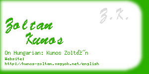 zoltan kunos business card